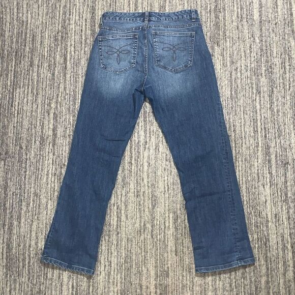 Chaps Denim Womens Size 6 Straight Leg Jeans Blue Low Rise Embroidered Stretch - Picture 7 of 7